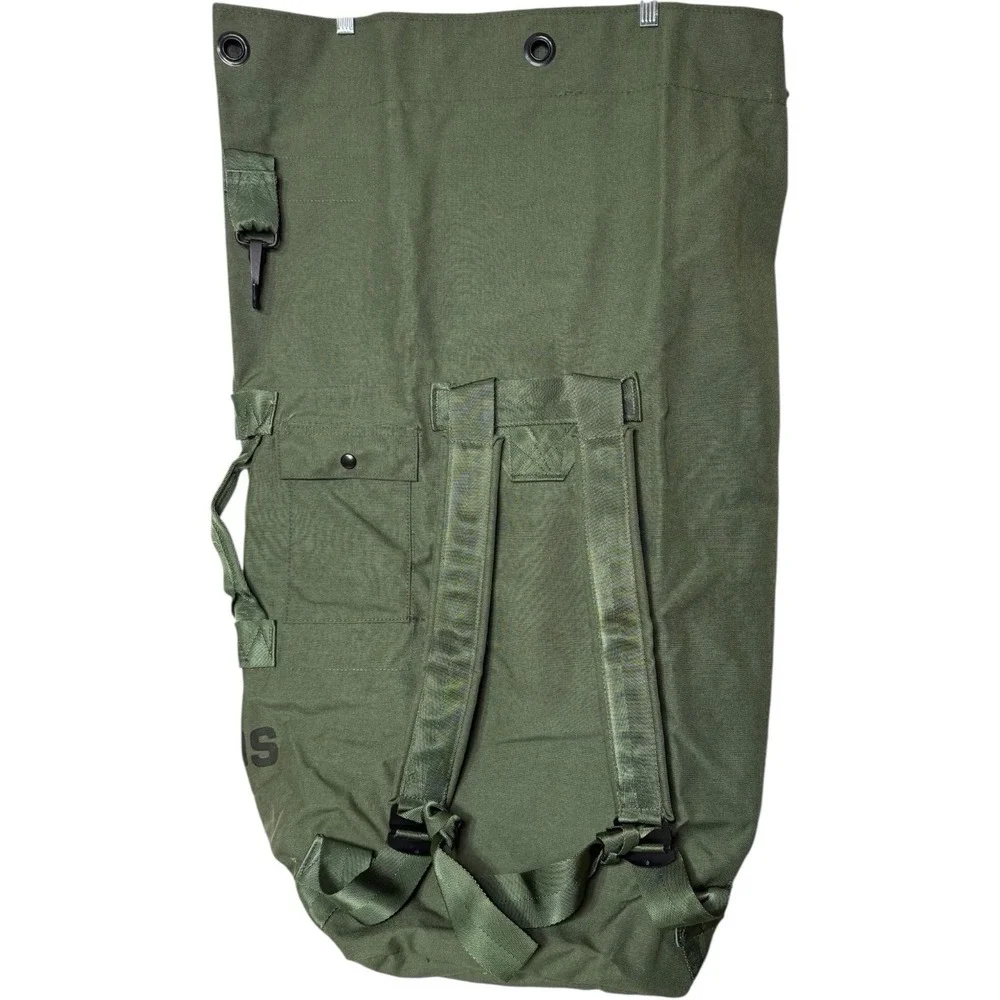 USGI Military Duffel Bag Top Load Sea Bag With Straps OD‎ Green 8465-01-117-8699